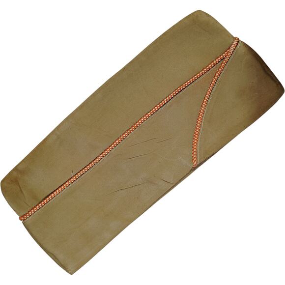 WWII U.S. Military Overseas Garrison Cap – Khaki, No Tags, 11-1/4"L (Appx 7-1/2) - Picture 1 of 4